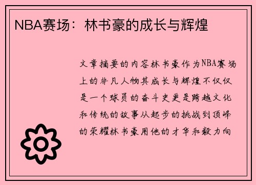 NBA赛场：林书豪的成长与辉煌